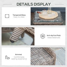Load image into Gallery viewer, Elegant 2-Seater Rattan Sofa Set with Cushioned Stools &amp; Table for Garden Relaxation
