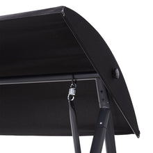 Load image into Gallery viewer, Premium 3-Seater Rattan Garden Swing Chair with Adjustable Canopy - Black
