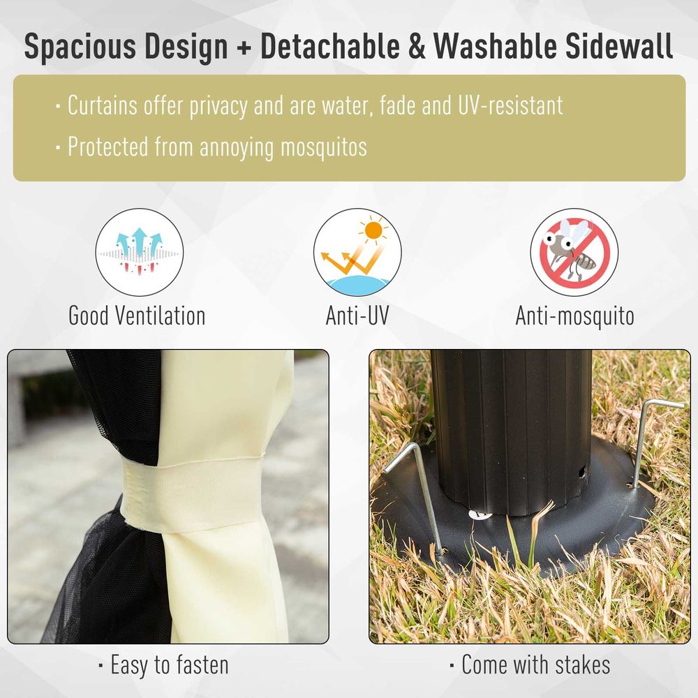 Elegant 3x4m Vented Aluminum Gazebo - Cream White for Perfect Outdoor Gatherings