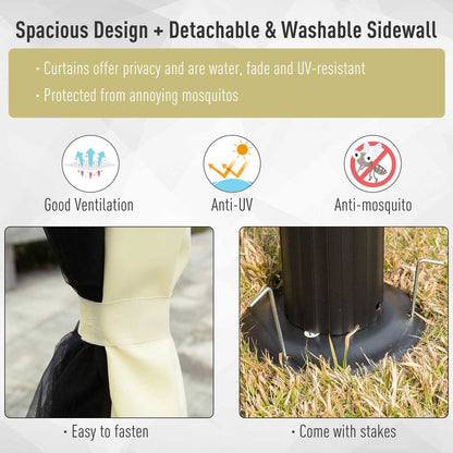 Elegant 3x4m Vented Aluminum Gazebo - Cream White for Perfect Outdoor Gatherings