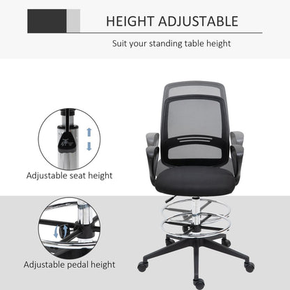Ergonomic Tall Drafting Chair with Adjustable Height & Footrest for Comfort