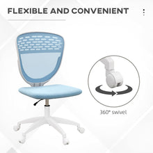 Load image into Gallery viewer, Vinsetto Desk Chair, Height Adjustable Mesh Office Chair with Wheels, Blue
