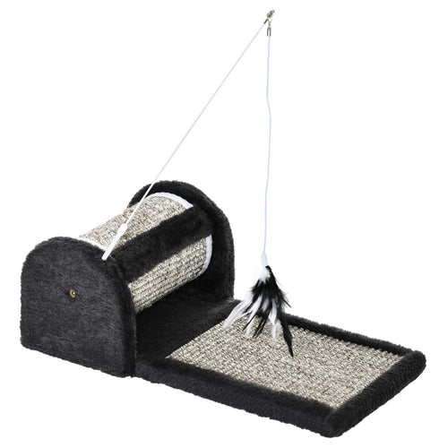 Ultimate Cat Scratcher & Play Mat with Roller Feather Teaser for Happy Kittens!