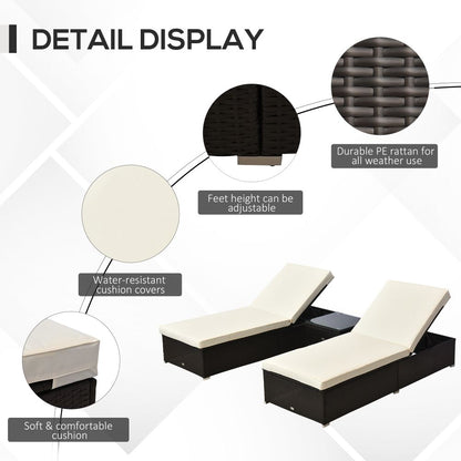 Effortless Elegance: 3-Piece Rattan Lounger Set for Ultimate Outdoor Relaxation