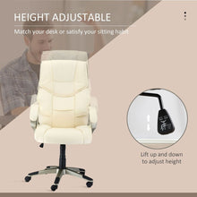 Load image into Gallery viewer, Elegant HOMCOM White Faux Leather Executive Office Chair - Comfort &amp; Style!
