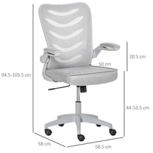 Load image into Gallery viewer, Mesh Office Chair Home Swivel Task Chair w/ Lumbar Support, Arm, Grey Vinsetto
