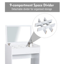 Load image into Gallery viewer, Elegant White Dressing Table Set with Padded Stool &amp; Flip-Up Mirror
