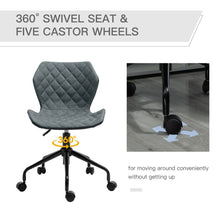 Load image into Gallery viewer, Modern Adjustable Swivel Desk Chair with Nylon Wheels - Linen Grey Comfort
