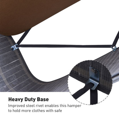 Double Section Bamboo Laundry Hamper with Removable Lining & Easy Handles