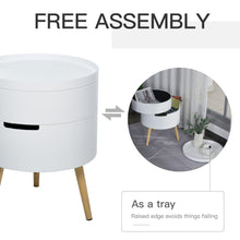 Load image into Gallery viewer, Versatile 3-In-1 White Side Table: Stylish Storage &amp; Tray for Every Room
