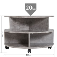 Load image into Gallery viewer, Modern 2-Tier Rolling Coffee Table - Stylish Cement Design &amp; Versatile Storage
