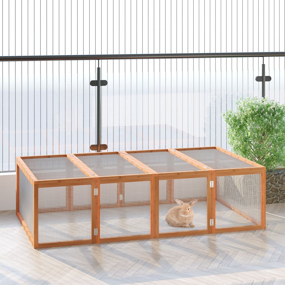 Safe & Spacious Rabbit Hutch with Run: Outdoor Playtime Perfected!