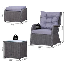 Load image into Gallery viewer, Modern 3-Piece Cushioned Rattan Lounger Set for Stylish Outdoor Relaxation
