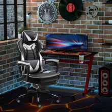 Load image into Gallery viewer, Ergonomic Reclining Gaming Chair with Footrest - Stylish White Office Comfort
