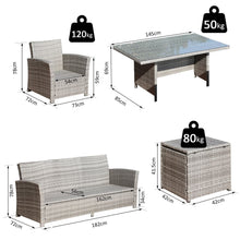 Load image into Gallery viewer, Outdoor 6-Piece Rattan Dining Set with Cushions – Perfect Garden Furniture!
