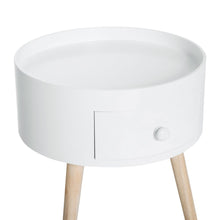 Load image into Gallery viewer, Elegant White Round Coffee Table with Hidden Drawer - Modern Living Room Style

