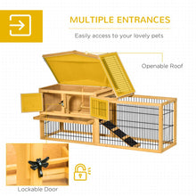 Load image into Gallery viewer, Deluxe 2-Level Wooden Rabbit Hutch with Water-Resistant Roof &amp; Easy-Clean Tray
