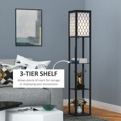 Modern 4-Tier Shelf Floor Lamp - Stylish Lighting & Storage Solution