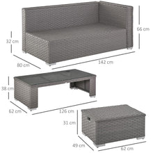 Load image into Gallery viewer, Luxurious 6-Piece Grey PE Rattan Wicker Corner Sofa Set with Cushions
