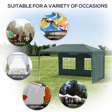 Load image into Gallery viewer, 3x4m Green Party Gazebo Tent with 2 Sidewalls - Perfect for Any Outdoor Event!
