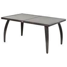 Load image into Gallery viewer, 7-Piece Grey Rattan Dining Set with Cushions &amp; Glass Top – Perfect for Outdoors!
