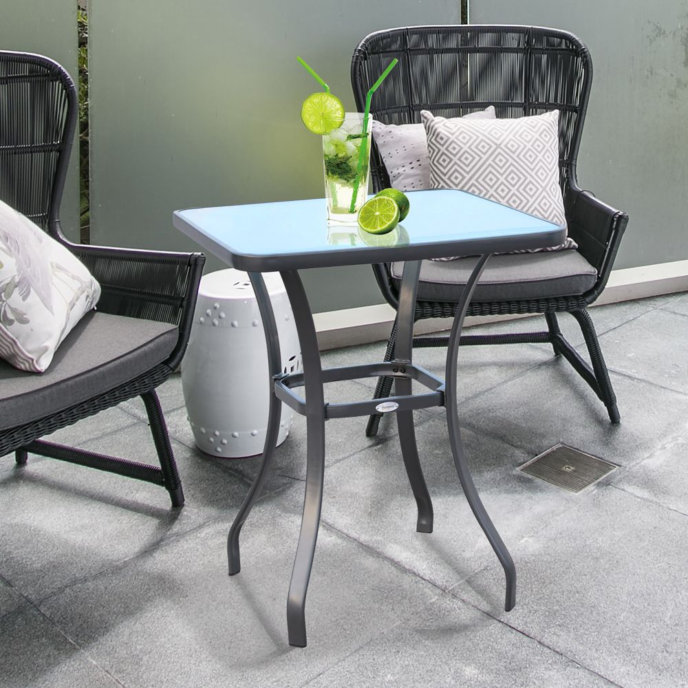 Elegant Square Glass Bistro Table for Indoor/Outdoor Dining - 68.5x84 cm