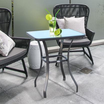 Elegant Square Glass Bistro Table for Indoor/Outdoor Dining - 68.5x84 cm