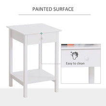 Load image into Gallery viewer, Elegant White Wooden Nightstand with Drawer &amp; Shelf – Versatile Home Storage
