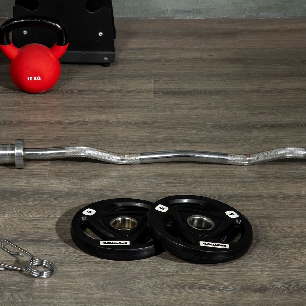 Tri-Grip Olympic Weight Plates Set - 2x 5kg Barbell Weights for Strength Training