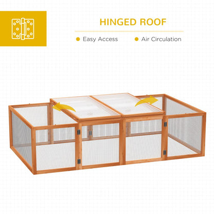 Safe & Spacious Rabbit Hutch with Run: Outdoor Playtime Perfected!