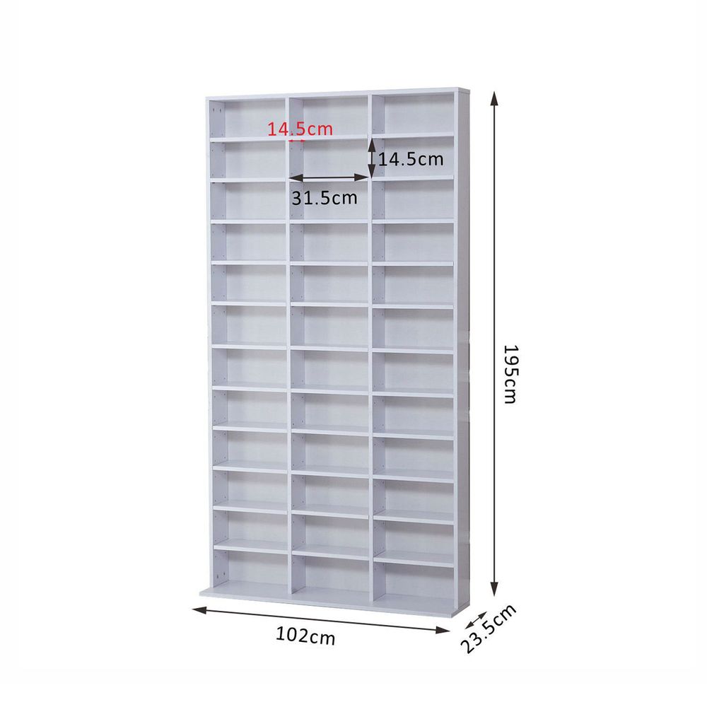 Elegant HOMCOM Media Storage Shelf - Adjustable Wooden Display for DVDs & Books