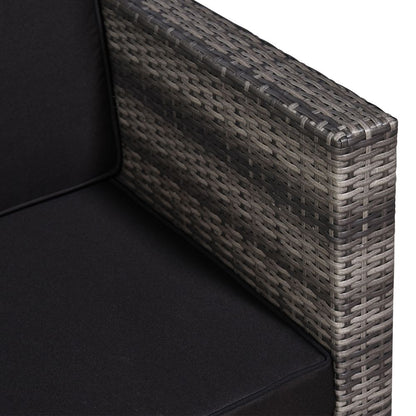 Outsunny Grey Rattan Sofa Set: Stylish 2-Seater with Cushions & Glass Table