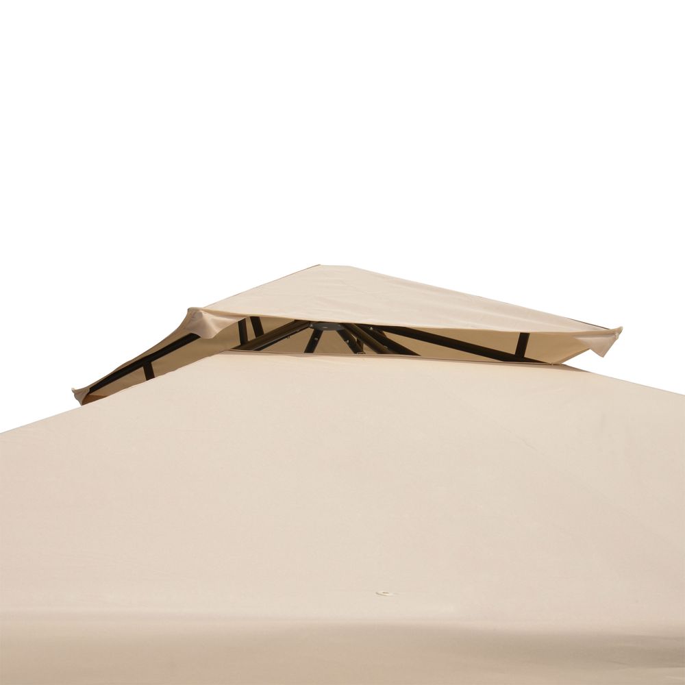 Outsunny 3x3m Elegant Outdoor Gazebo Tent with Insect Netting & Storage Trays