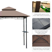 Load image into Gallery viewer, Outsunny 8ft Double-Tier BBQ Gazebo Tent with Shelves &amp; Built-In Opener
