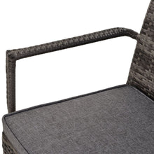 Load image into Gallery viewer, 7-Piece Grey Rattan Dining Set with Cushions &amp; Glass Top – Perfect for Outdoors!

