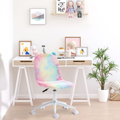 Vinsetto Fluffy Unicorn Chair: Cute Swivel Desk Seat for Magical Workdays!