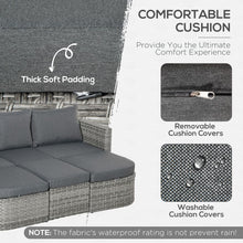 Load image into Gallery viewer, Versatile 3PC Grey Rattan Sofa Set with Daybed &amp; Side Table - Outdoor Comfort Redefined
