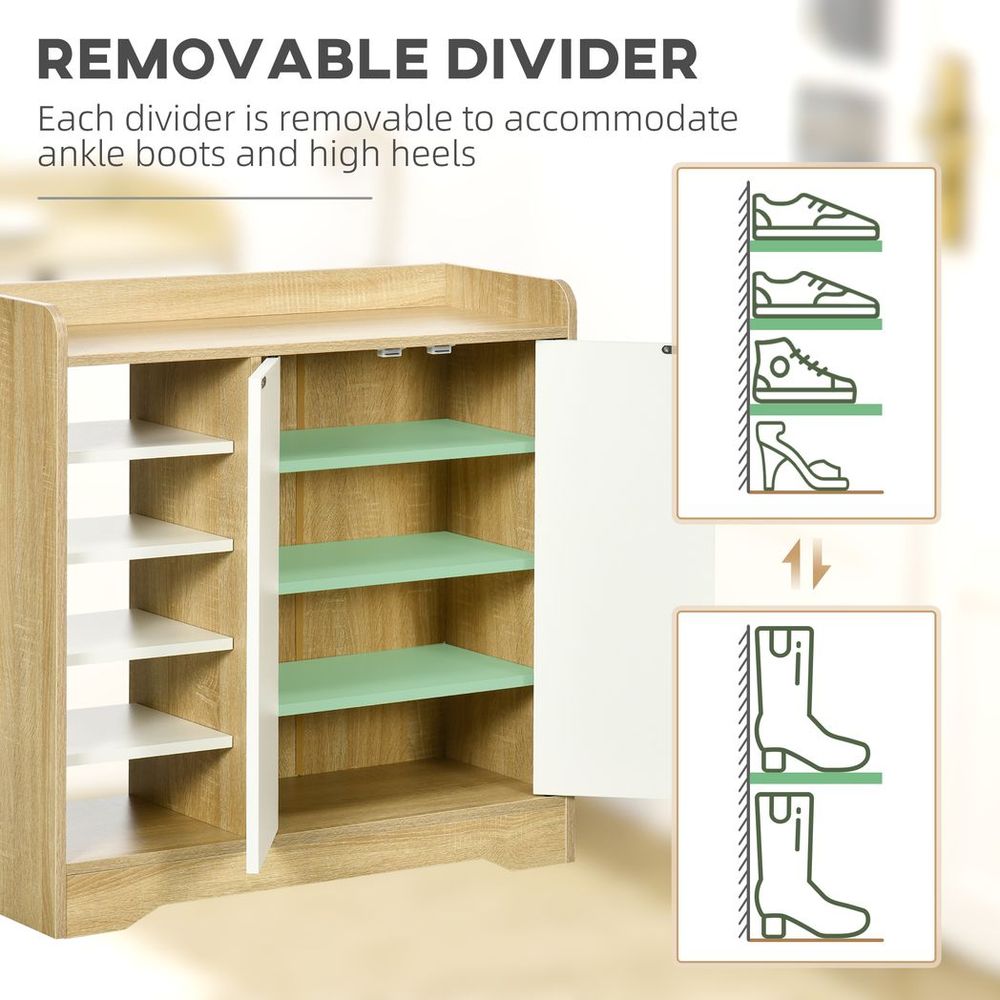 Elegant Shoe Storage Organizer with Double Doors & Versatile Shelving Solutions