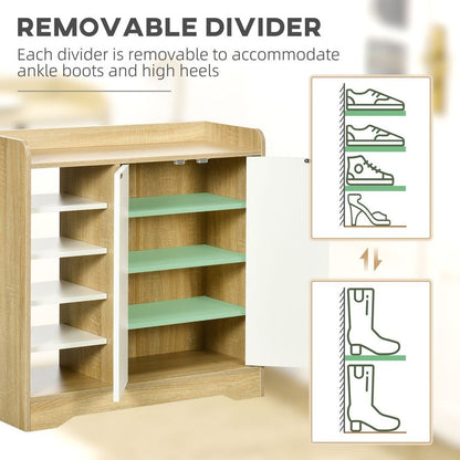 Elegant Shoe Storage Organizer with Double Doors & Versatile Shelving Solutions