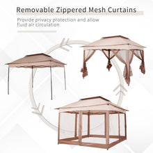 Load image into Gallery viewer, Outsunny 3.25x3.25m Khaki/Brown Pop-Up Gazebo - Stylish Outdoor Party Canopy

