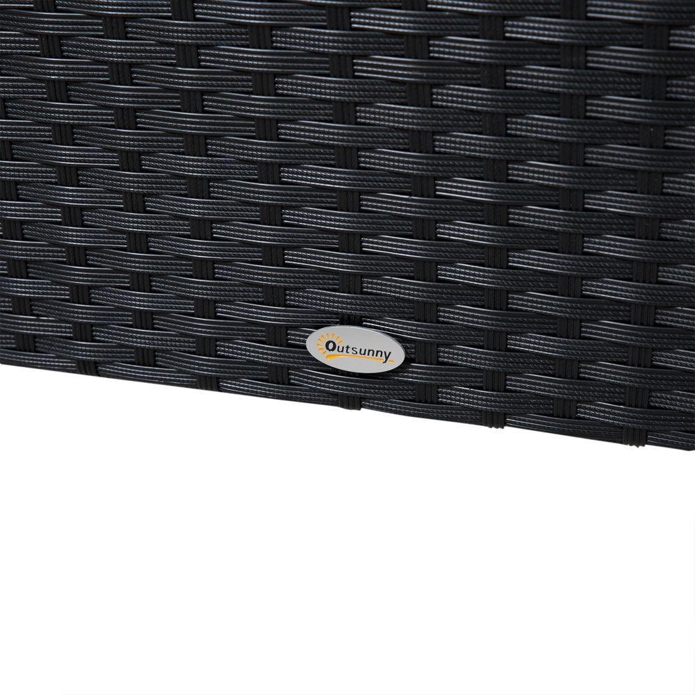 Stylish 4-Piece Rattan Wicker Garden Sofa Set with Storage & Table - Black