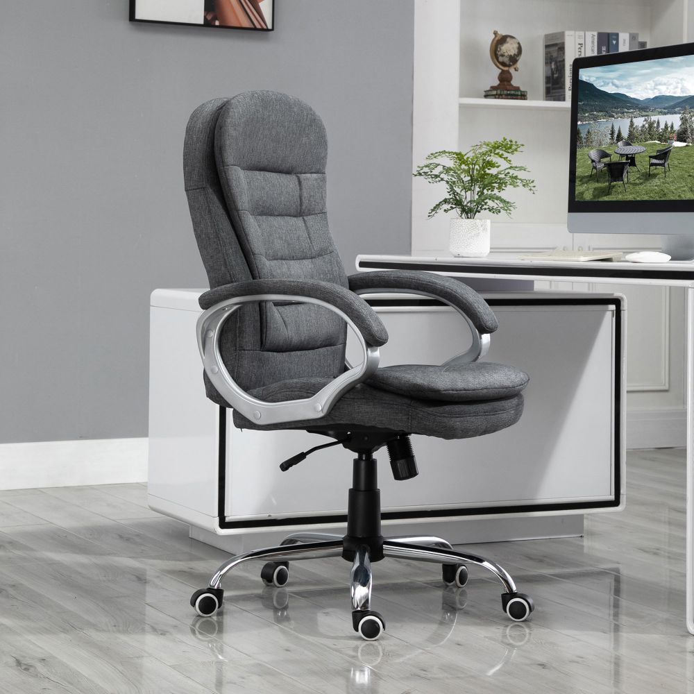 Office Chair Rock 360 Degree Swivel Adjustable Height Lumbar Support Vinsetto