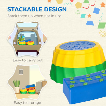 Outsunny 8-Piece Kids Non-Slip Stepping Stones for Safe Outdoor Play Fun