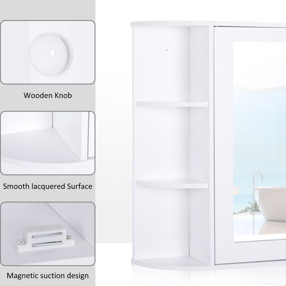 Stylish Wall-Mounted Bathroom Cabinet with Mirror & Adjustable Storage