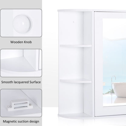 Stylish Wall-Mounted Bathroom Cabinet with Mirror & Adjustable Storage