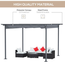 Load image into Gallery viewer, Versatile 3.5M Metal Pergola Gazebo with Easy Retractable Canopy – Grey Steel
