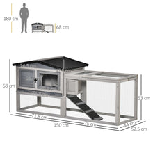 Load image into Gallery viewer, Deluxe 2-Tier Wooden Rabbit Hutch with Water-Resistant Roof &amp; Easy-Clean Tray
