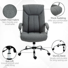Load image into Gallery viewer, Ergonomic High Back Office Chair with Armrests - Stylish Grey &amp; Swivel Mobility
