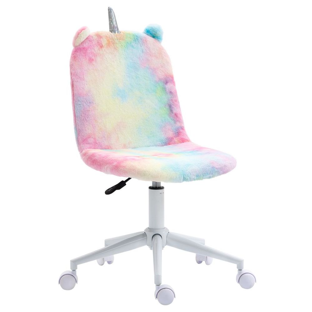 Vinsetto Fluffy Unicorn Chair: Cute Swivel Desk Seat for Magical Workdays!