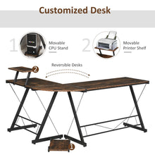 Load image into Gallery viewer, Industrial Chic L-Shaped Gaming Desk with Storage - Ultimate Workspace Solution
